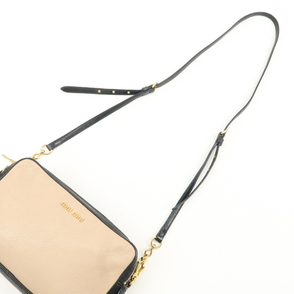 Auth MIU MIU Leather MADRAS BICOLORE Shoulder Bag Crossbody Auth MIU MIU Leather MADRAS BICOLORE Shoulder Bag Crossbody