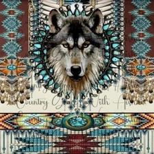 20oz Skinny Tumbler Sublimation Transfer Print Wolf Ready To Press