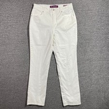 Gloria Vanderbilt Amanda Jeans Womens 8 Short White High Rise Tapered Stretch