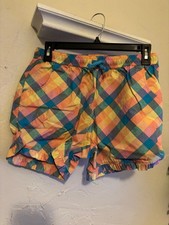 NEW Lands End Girls SZ XL 14-16 Woven Pull On Shorts Island Turquoise Pockets