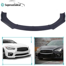 Black Universal Front Lower Bumper Spoiler Lip Splitter Body Kit Spliceable 3PCS
