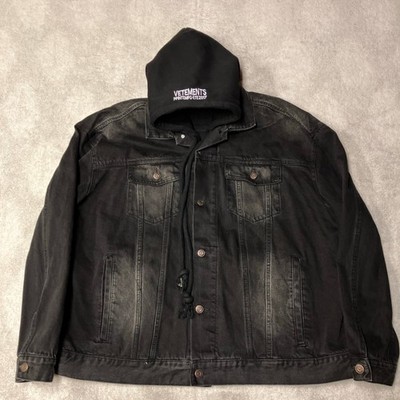 Vetements Denim Jacket Hoodie Printemps-Ete 2017 Demna Gvasalia Mens S