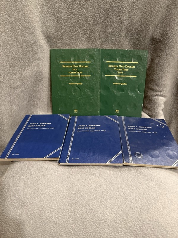 Vintage Whitman Kennedy Half Dollar Folder Lot: Volume Three 2004 & JFK 1964-