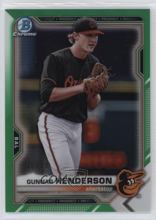 2021 Bowman Chrome Prospects Green Refractor /99 Gunnar Henderson #BCP-49