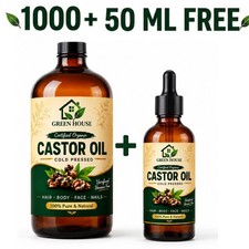 Castor oil organic, 100% pure | Cold Pressed | Hexane Free, 100ml 500ml 1 LTR