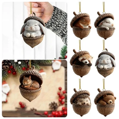 Appendiabiti 2D Acrilico Animali Decorazione Tema Naturale Casa Alberi di Natale Appendiabiti