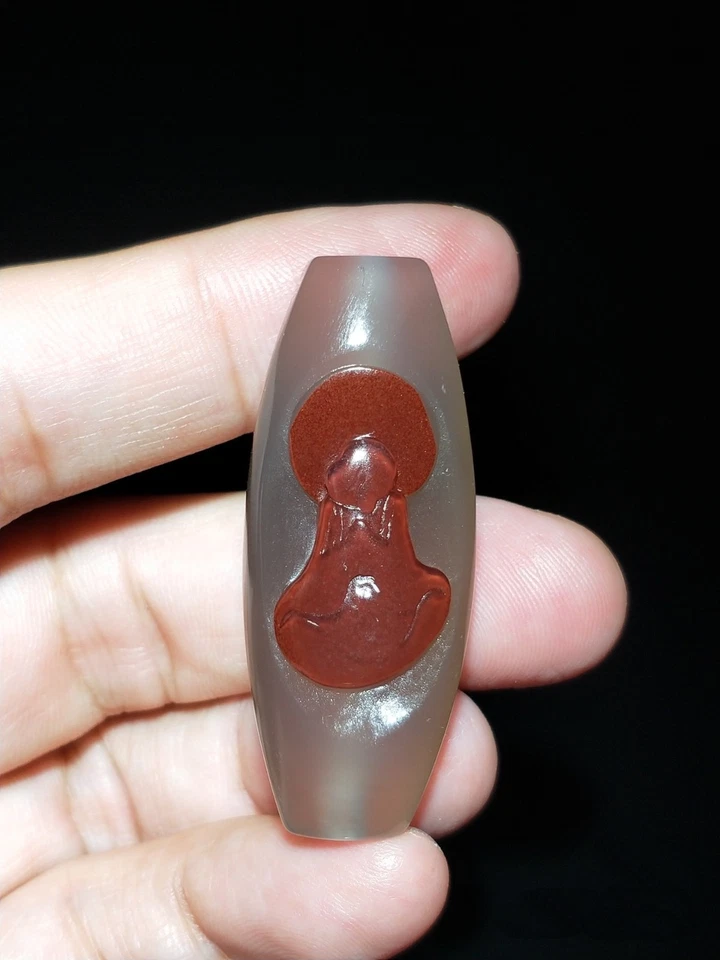 COLGANTE BUDA TALLADO A MANO ÁGATA BRASILEÑA 100% NATURAL CERTIFICADO 19,4 g Foto 2 de 4