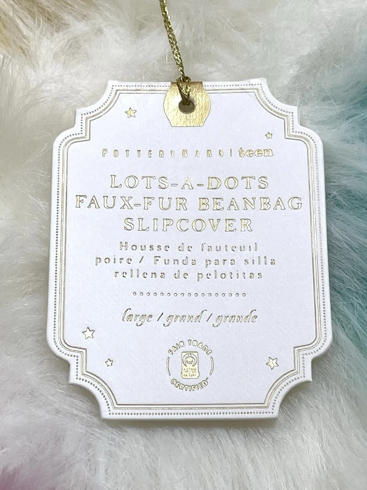 Pottery Barn Kids Beanbag Slipcover 41” piel sintética muchos puntos pastel polka NUEVO Foto 4 de 4