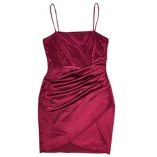 WINDSOR Dark Red Satin Feel Dress