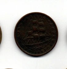 Hard Times Token 1841 - Webster, Ship pic