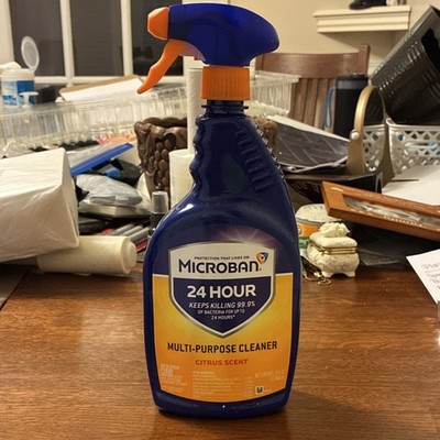 Microban Disinfectant Spray Citrus Scent Bleach-Free 32 oz Hard Floor Cleaner