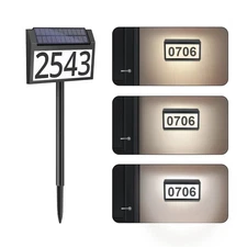 Premium Solar House Numbers for Outside - Outdoor Solar Lights for House Signs