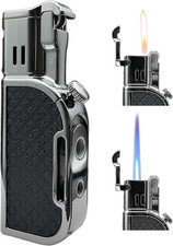 Butane Torch Lighter,Soft/Jet Dual Switchable Windproof Adjustable Flame,Refilla