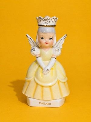 CUTE! Vintage England Angel Figurine Japan 1950s Kitschy Retro Napco Ceramic