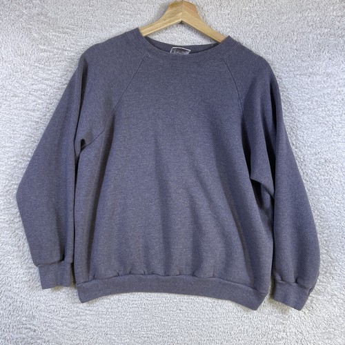 Vintage Hanes Blank Crewneck Sweatshirt Mens Medium Gray Boxy Cropped 90's Y2K