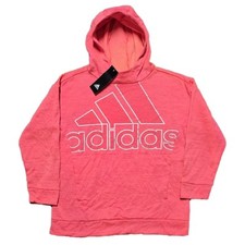 New Adidas Girl's Hoodie Pink Long Sleeve Lightweight Size L 14