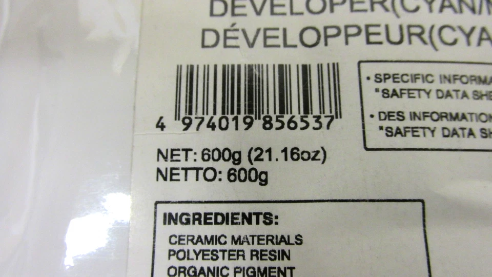 Sharp MX-60NV-SA Cyan / Magenta / Yellow Developer for Sharp Copiers - Image 4 of 4