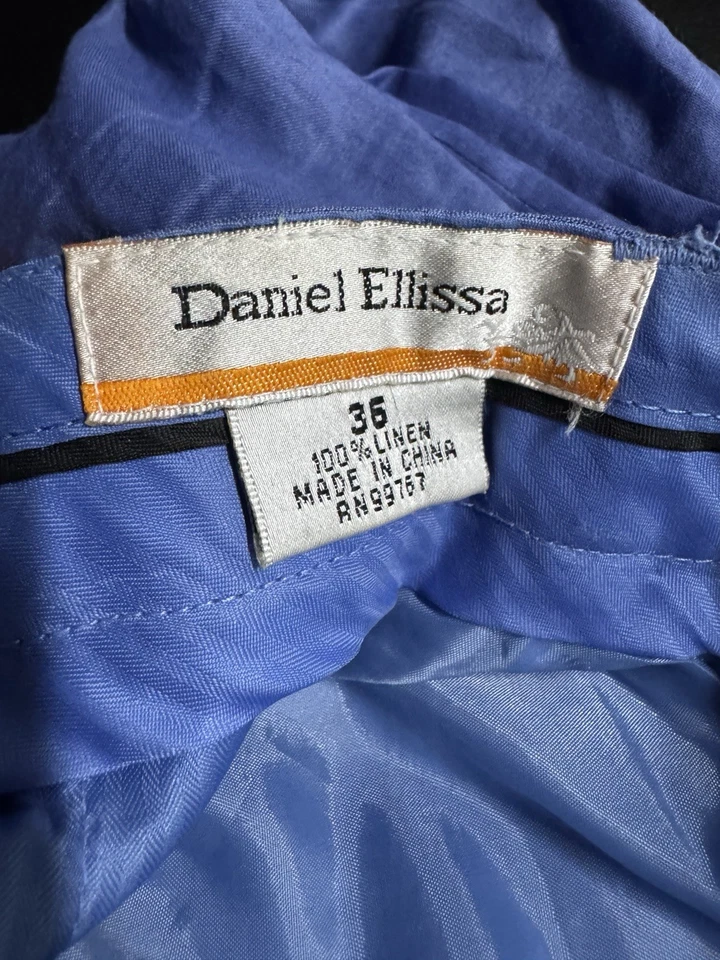 Pantalón Daniel Ellissa Hombre 36x32 100% Lino Puños Pantalones Ligero Foto 3 de 4