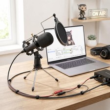 Gaming USB Microphone for PC High Sensitivity, Mini Condenser 3.5 mm Plug for...