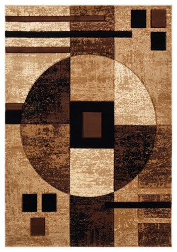2x4 United Weavers Brown Geometric Door Mat 2050 10150 - Aprx 2' 7" x 4' 2"