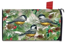 Briarwood Lane Winter Chickadees Mailbox Cover