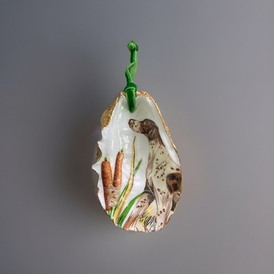 Oyster Shell Art German Short haired Pointer On Hanging Ornament Hodge Podge