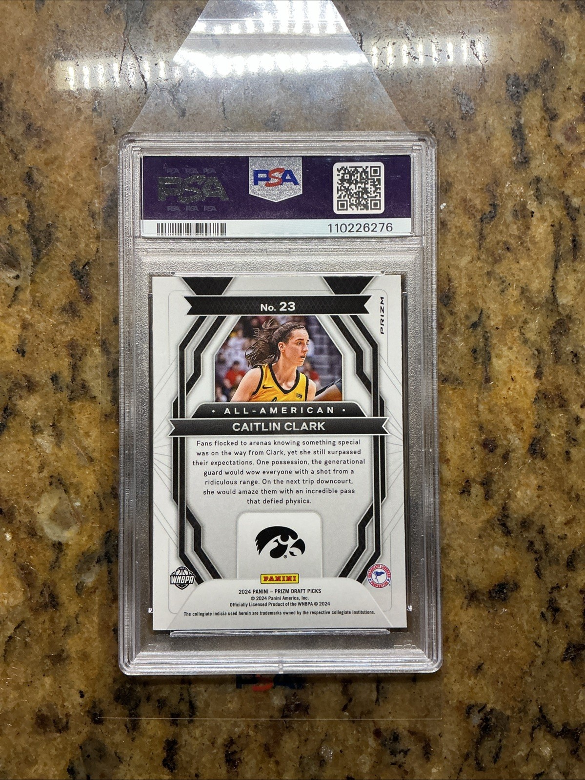 CAITLIN CLARK 2024 Panini Prizm Draft Picks All-American non auto Red Ice PSA 10 view 3