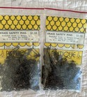Vintage Pintique Brass Safety Pins Enamelled Finish Lot of 4 Packages — photo 3
