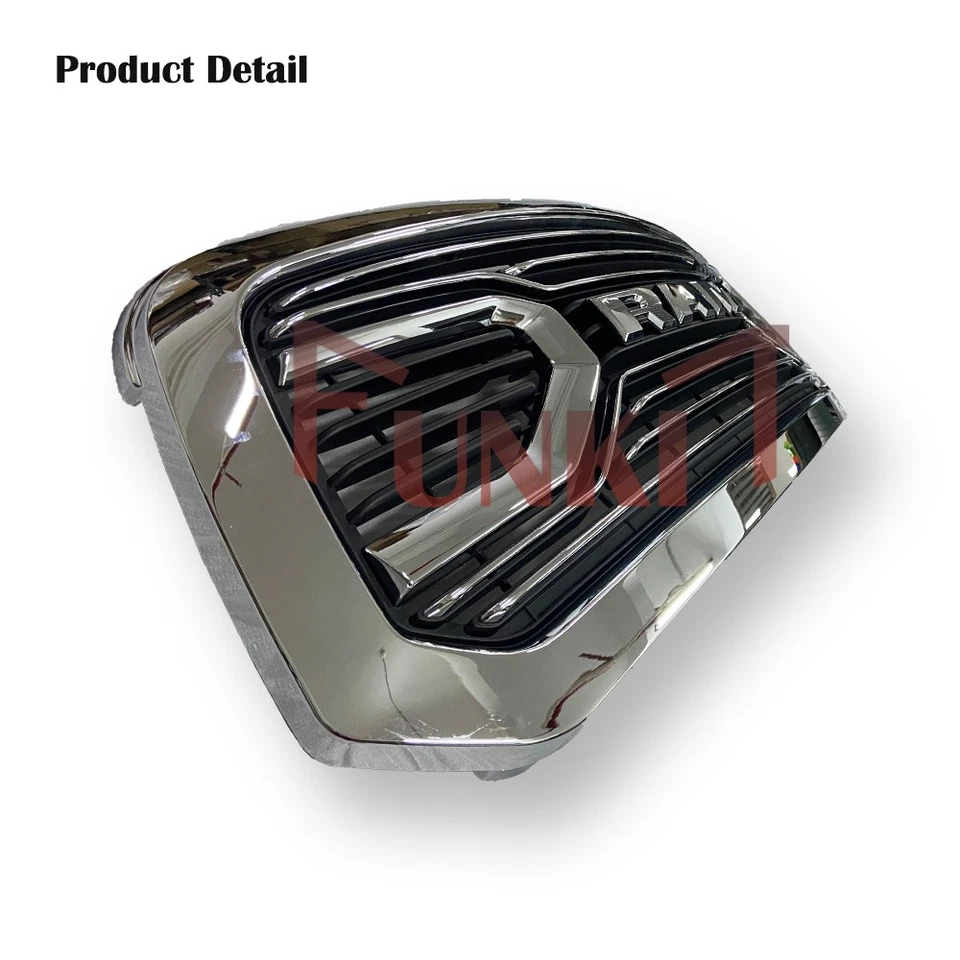 Parrilla de actualización para Dodge RAM 1500 2013-2018 parrilla cromada parachoques delantero con letras Foto 4 de 4