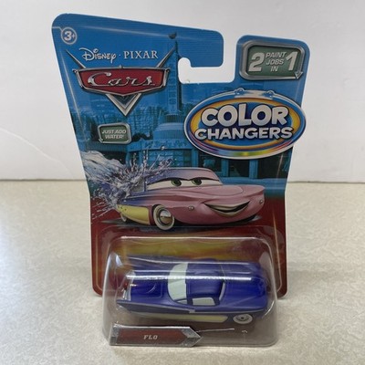 2009 Pixar Cars 2n1 Color Changers Flo RARE  Nice Card.