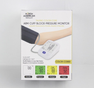 North American Wellness Talking Color Coded Cuff Blood Pressure Monitor Digital