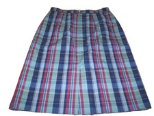 True Vintage 1970's Purple Plaid Pencil Skirt Small 70's Made in Germany