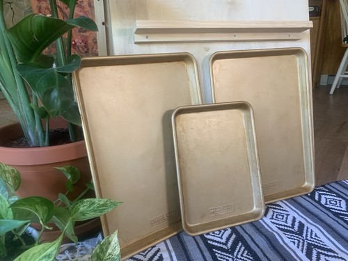 Nordic Ware Aluminum Gold Baking Tray set of 3 Cookie & Roasting Pans