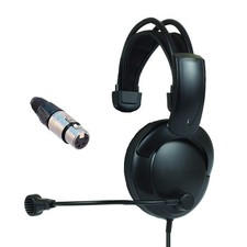 Clearcom Single Muff Intercom Headset w. Female XLR Four Pin Connector Black