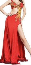 ROYAL SMEELA Belly Dance Dress Costume Dancer Red Gold size S/M NEW
