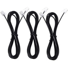 Telephone landline Extension Cord Cable with Standard 3Ft-3Pack, Black