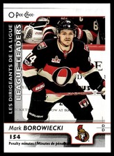 2017-18 O-Pee-Chee #594 Mark Borowiecki Ottawa Senators Hockey Card