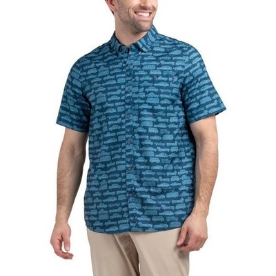 William Murray Moving Violation Button Down Shirt Size L Blue Car Print NWT