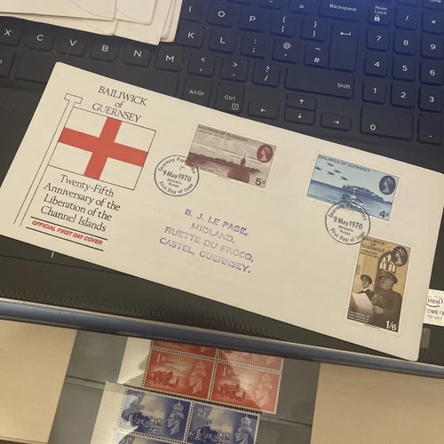 GUERNSEY First Day Cover FDC 1970 25TH ANN. LIBERATION CHANNEL ISLANDS TYPED