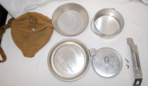 Tmess Kit Vintage Boy Scout Mess Kit Regal Stamped Aluminum No Cup Tear in Cover ...