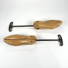 Vintage Cobbler Wooden Shoe Stretcher 2 Geo. E Belcher Stoughton- Set of 2
