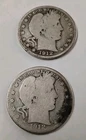 Silver Half Dollar - Barber - 1912-S And 1912- D 90% Silver Lot Of 2 $1 Face#B65