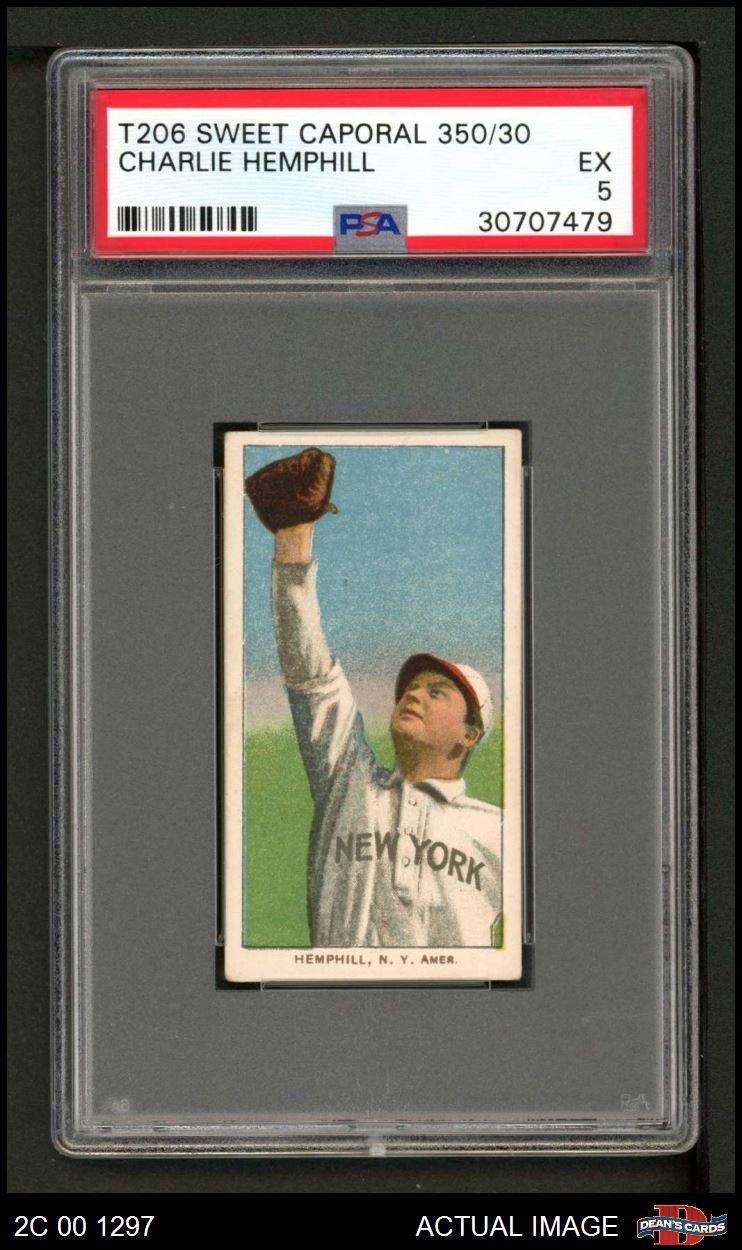 1909 T206 Charlie Hemphill Yankees PSA 5 - EX