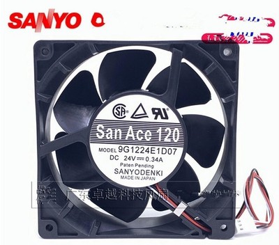 1 PCS fan 9G1224E1D07 DC24V 0.34A 12038 12CM 3 wire cooling fan &ex