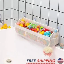 3 Compartment Bath Toy Organizer Tub Large Openings Durable Storage Holder New