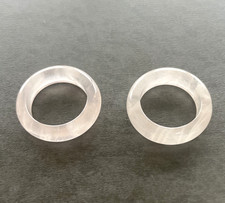 NEW Natural Rose Quartz Ring Carved Stone Band Handmade JAPAN Pink Gemstone