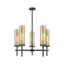 Innovations Lincoln 5Lt 12" Stem Chandelier, WZ/MC - 471-5CR-WZ-G471-12ME