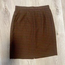 Vintage 90  s Norton McNaughton plaid Skirt high waist tartan green red pencil