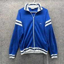Vintage Christian Dior Monsieur Jacket Mens Large Blue Full Zip Track 80s