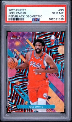 2025 TOPPS FINEST RED/BLACK GEOMETRIC #30 JOEL EMBIID 21/25 PSA 10